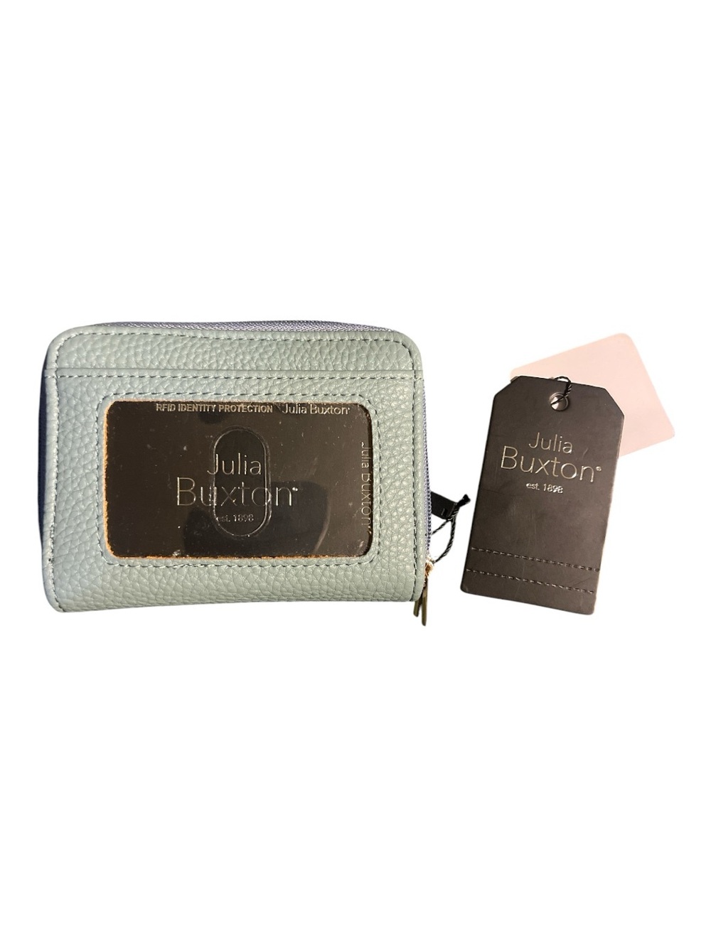 Julia Buxton grayish blue Zip Card Wallet NWT